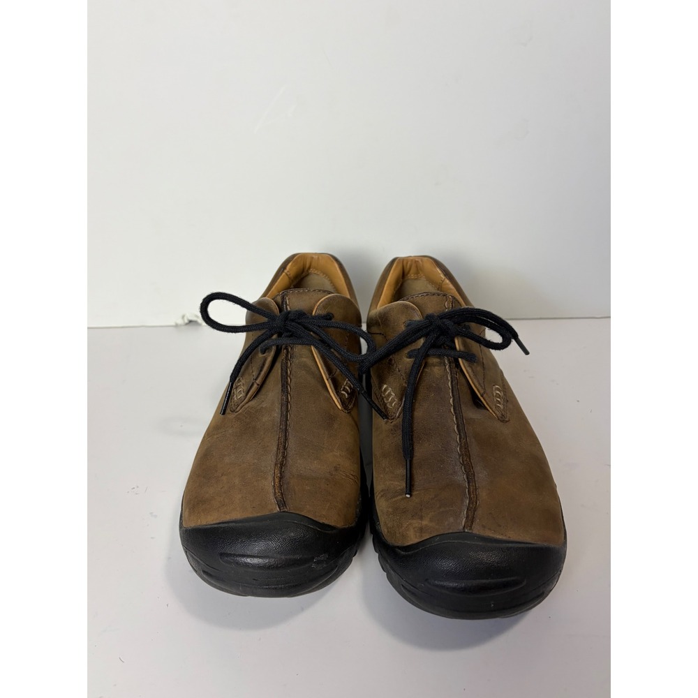 Keen Boston Brown Leather Lace Up Walking Shoes Womens 8.5 Low Top Oxford